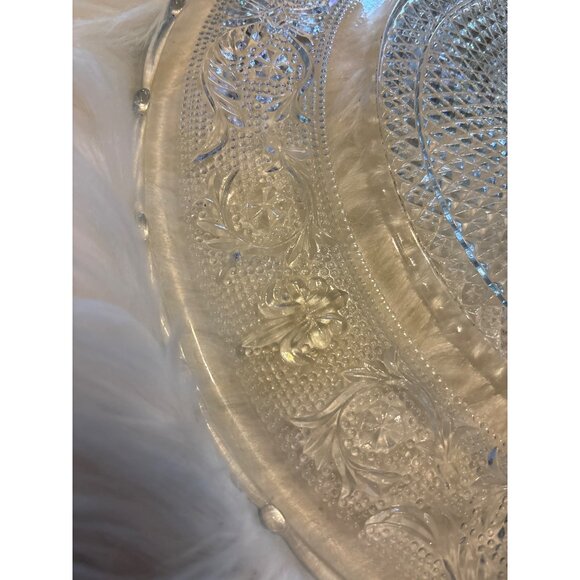 12" Crystal Clear Trellis Glass Platter/Charger Round Decorative Plate NWOB - Picture 9 of 10